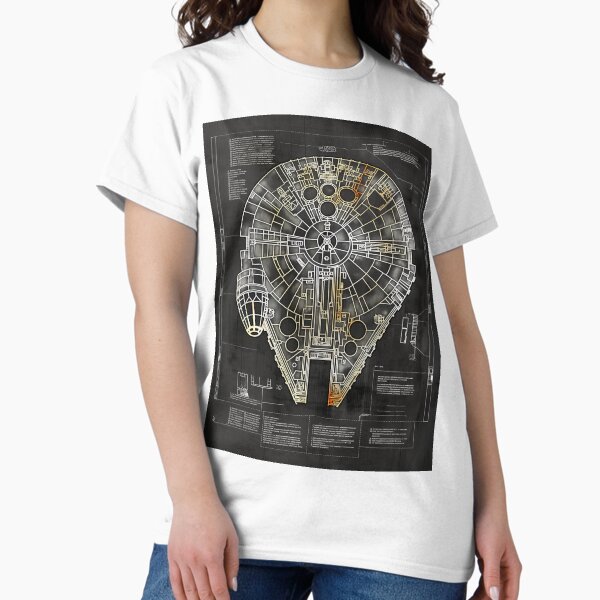 Item preview, Millennium Falcon Star Wars Starship Blueprint Fan Art designed and sold by SavinMercantile.