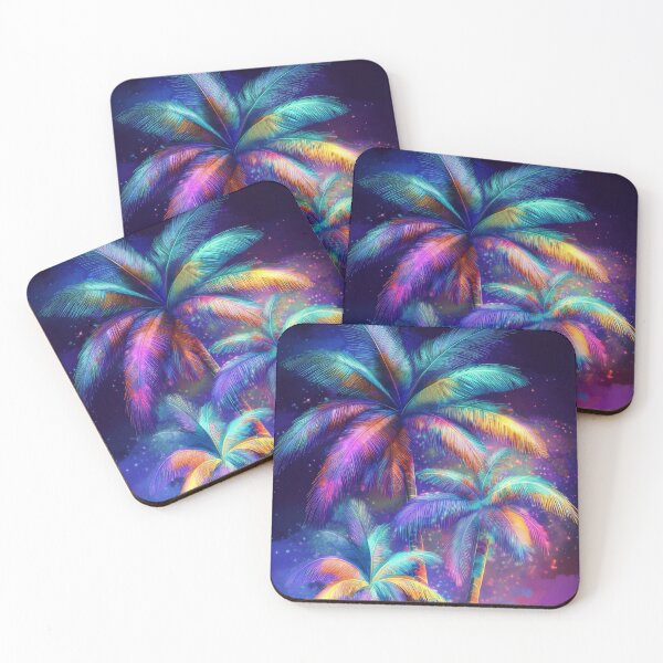 Item preview, Palm Trees  Neon Colors on Night Sky designed and sold by MargaretWiktor.