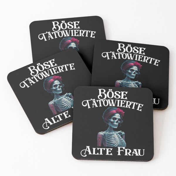 Item preview, Böse Tatowierte Alte Frau , Messy Bun Skull  designed and sold by Smix Pixels.