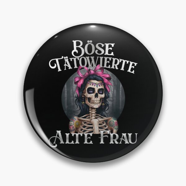 Item preview, Böse Tatowierte Alte Frau , Messy Bun Skull  designed and sold by Smix Pixels.