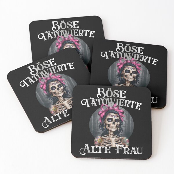 Item preview, Böse Tatowierte Alte Frau , Messy Bun Skull  designed and sold by Smix Pixels.