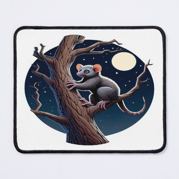Item preview, Mysterious Aye-Aye Climbing a Tree in the Night Forest, Showcasing the Enigmatic Beauty of Nocturnal sky designed and sold by KreaDesignOne.