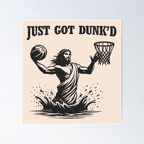 Item preview, Just Got Dunked Baptism Funny Jesus Playing Basketball designed and sold by stylesip.