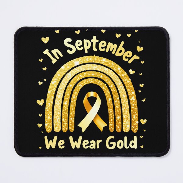 Item preview, In September We Wear Gold Childhood Cancer Awareness Rainbow Ribbon designed and sold by Mosaic-97.