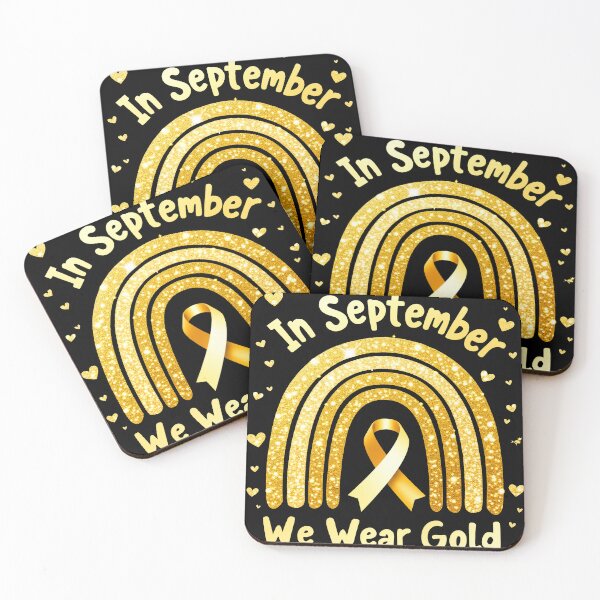 Item preview, In September We Wear Gold Childhood Cancer Awareness Rainbow Ribbon designed and sold by Mosaic-97.