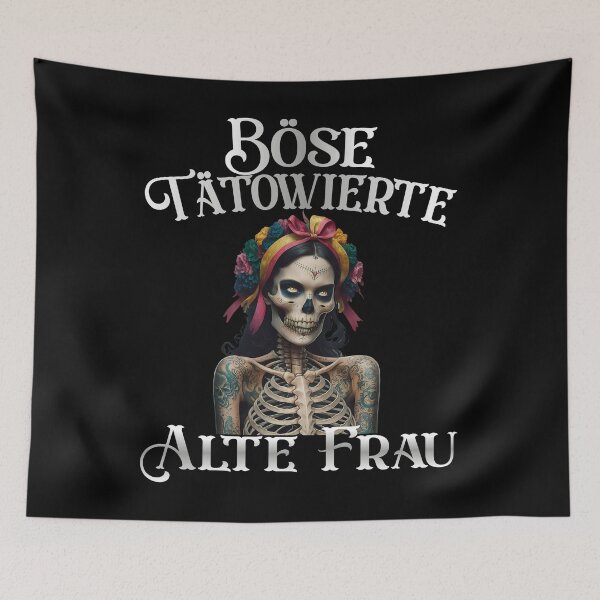 Item preview,  Böse Tatowierte Alte Frau , Messy Bun Skull  designed and sold by Smix Pixels.