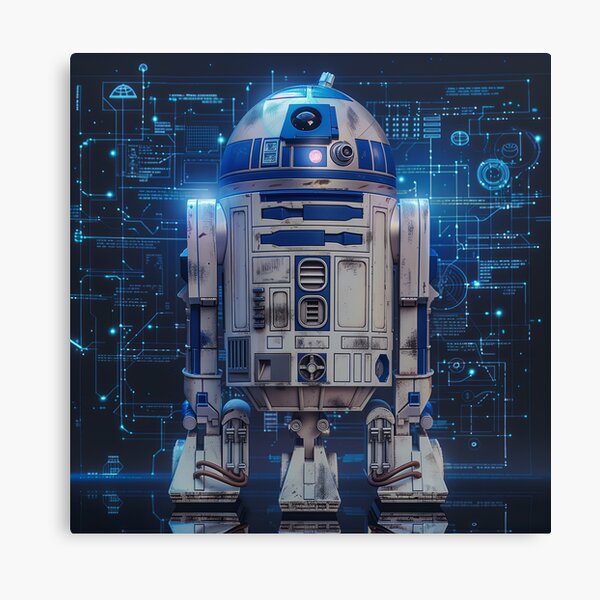 Vista previa del artículo con la obra «Arte de fan de Star Wars del droide R2-D2», diseñado y vendido por SavinMercantile.