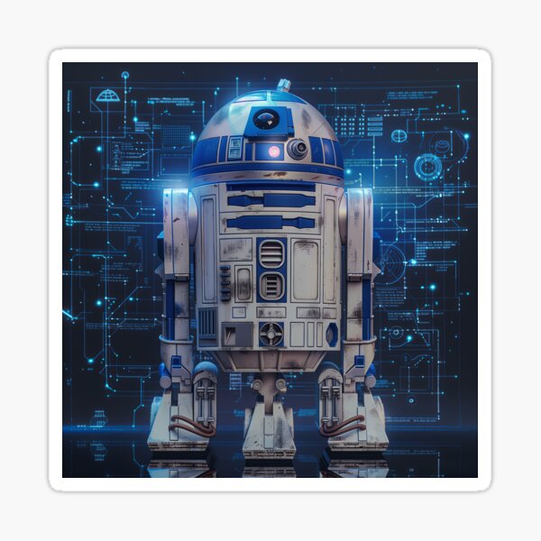 Vista previa del artículo con la obra «Arte de fan de Star Wars del droide R2-D2», diseñado y vendido por SavinMercantile.