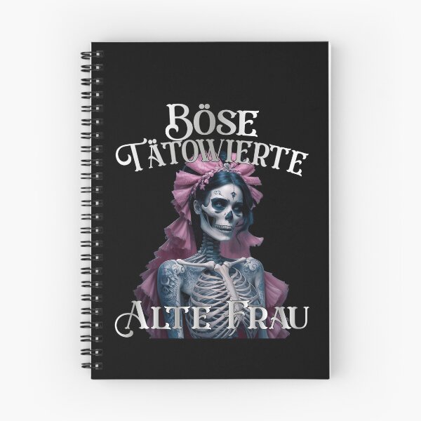 Item preview, Böse Tatowierte Alte Frau , Messy Bun Skull  designed and sold by Smix Pixels.