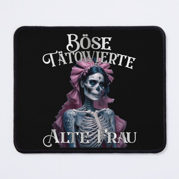 Item preview, Böse Tatowierte Alte Frau , Messy Bun Skull  designed and sold by Smix Pixels.