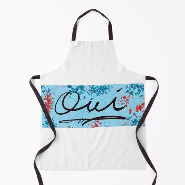 Item preview, Yes in French is Oui designed in the artist's distinctive cursive script with Blue background designed and sold by AECmedia.