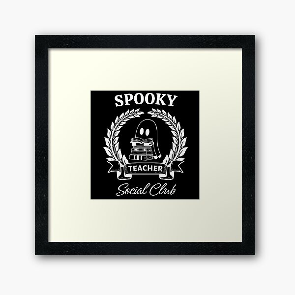 Item preview, WHITE Spooky Teacher Social Club, Coquette Halloween, Halloween, Retro Halloween, Spooky Season, Witch, Teacher, Spooky ghost designed and sold by Amelia Blanca.