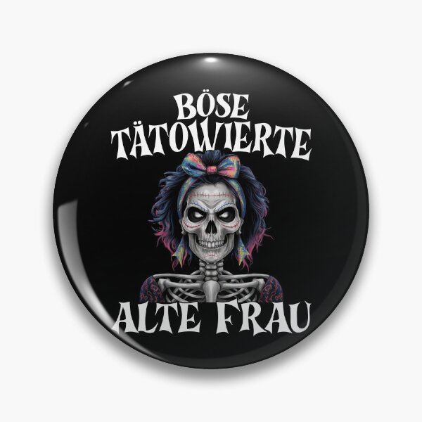 Item preview, Böse Tatowierte Alte Frau , Messy Bun Skull  designed and sold by Smix Pixels.