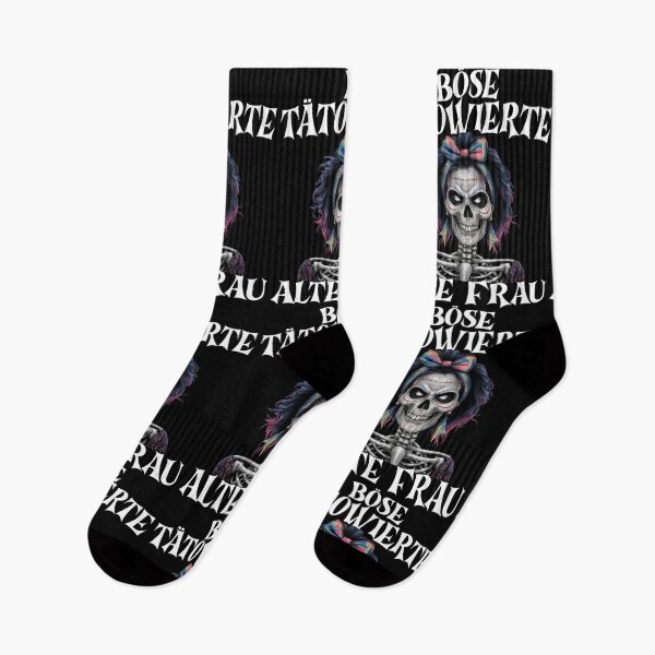 Item preview, Böse Tatowierte Alte Frau , Messy Bun Skull  designed and sold by Smix Pixels.
