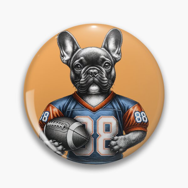 Item preview, French bulldog playing football stickers and more designed and sold by CRandRRstickers.