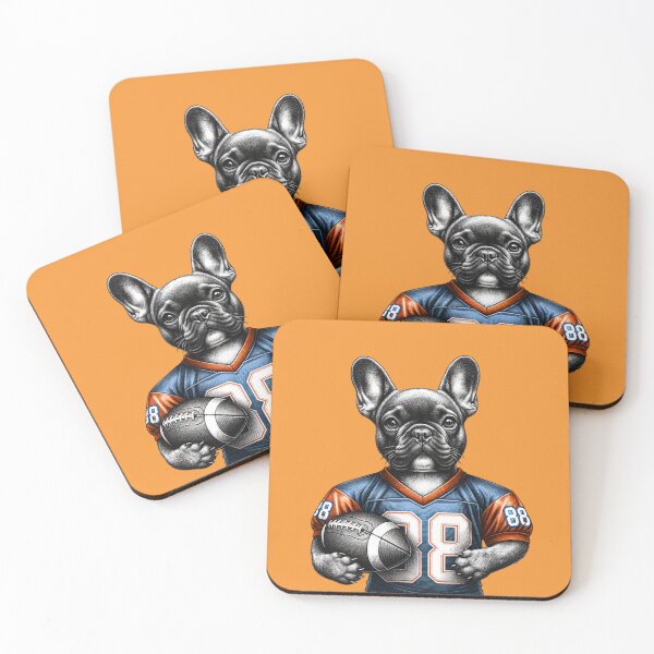 Item preview, French bulldog playing football stickers and more designed and sold by CRandRRstickers.