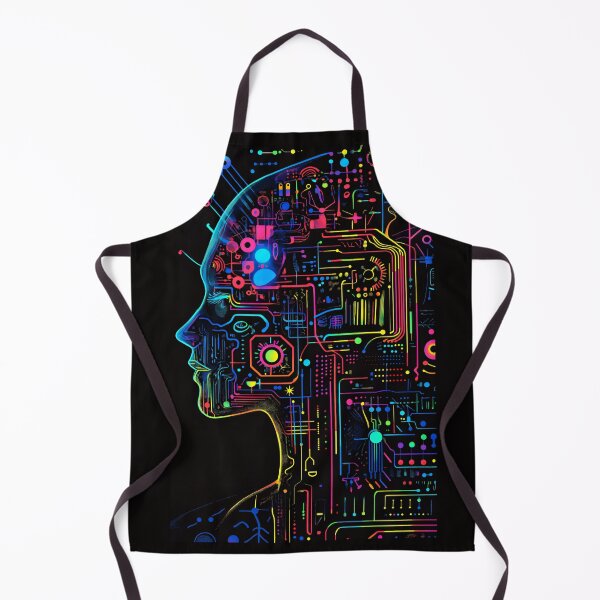 Item preview, Unleash Your Inner Tech: The Future is Now - colorful neon head with circuits designed and sold by ljgift.