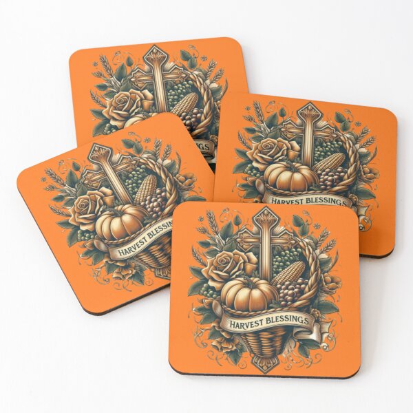 Item preview, Harvest Blessings Cornucopia Vintage Christian Fall Design designed and sold by GardenReign.