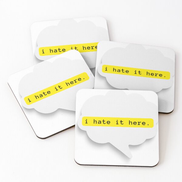 Item preview, i hate it here. designed and sold by yodaddydesigns.