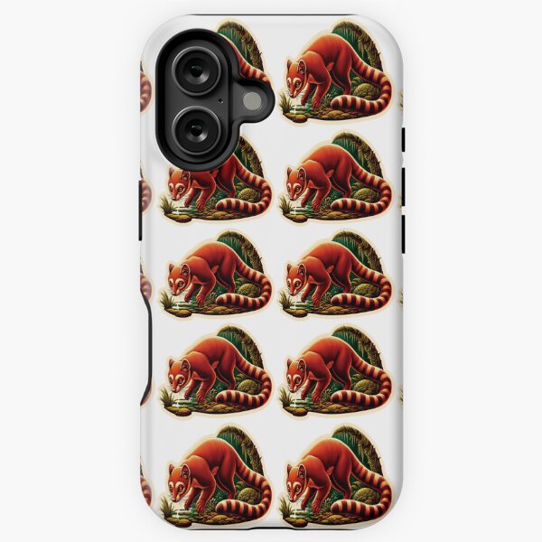 Item preview, Fossa Stealthily Hunting in the Dense Jungle of Madagascar – Exotic Wildlife Art designed and sold by KreaDesignOne.