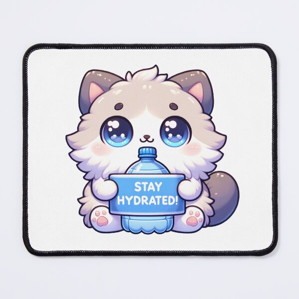 Item preview, A cute cat to remind you to Stay Hydrated sticker and more designed and sold by CRandRRstickers.