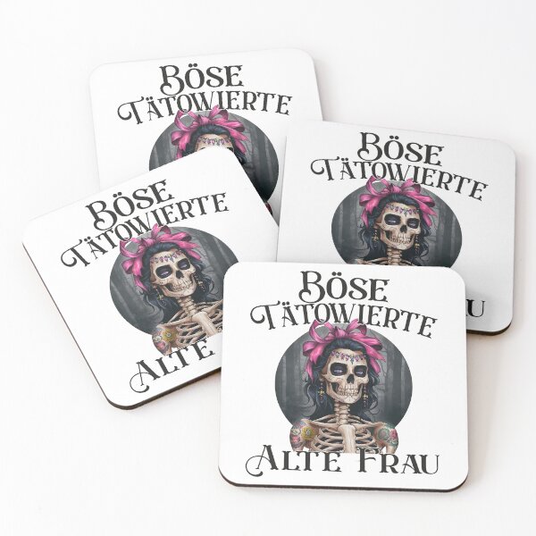 Item preview, Böse Tatowierte Alte Frau , Messy Bun Skull  designed and sold by Smix Pixels.
