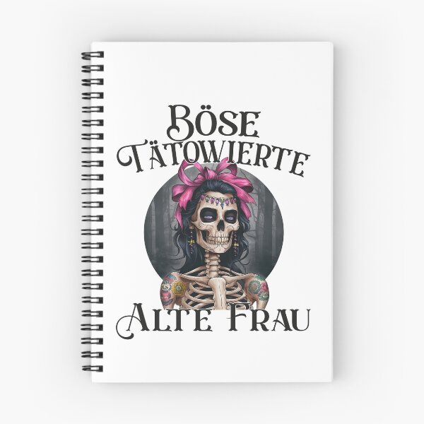 Item preview, Böse Tatowierte Alte Frau , Messy Bun Skull  designed and sold by Smix Pixels.
