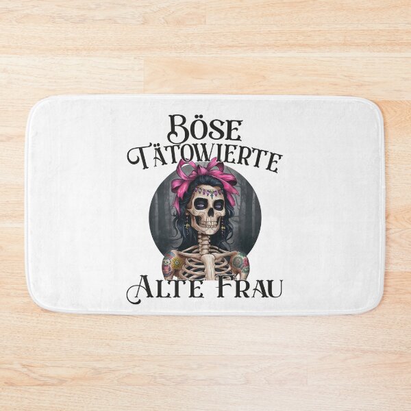 Item preview, Böse Tatowierte Alte Frau , Messy Bun Skull  designed and sold by Smix Pixels.