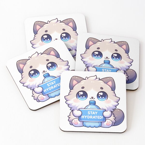 Item preview, A cute cat to remind you to Stay Hydrated sticker and more designed and sold by CRandRRstickers.