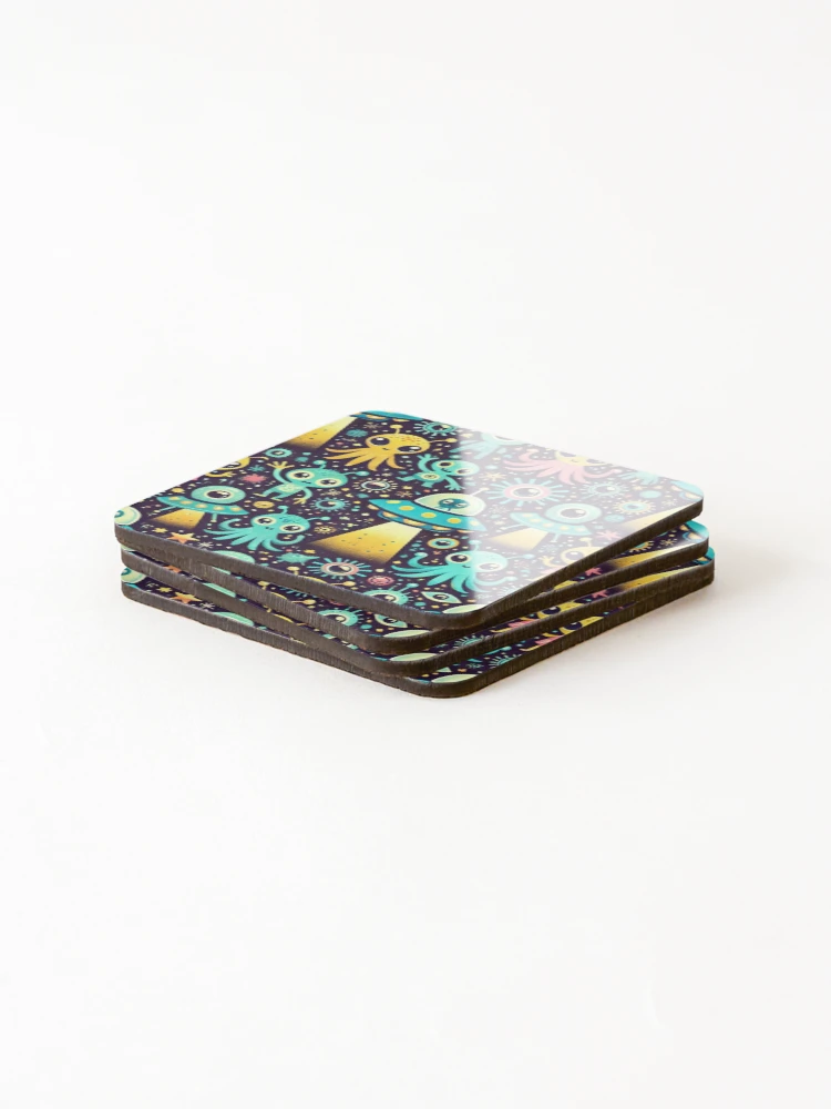 Thumbnail 4 of 5, Coasters (Set of 4), space pattern designed and sold by TEEJAMBOREE.