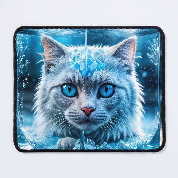 Item preview, Enigmatic White Cat Encased in Glass Cube designed and sold by koreatvtea.
