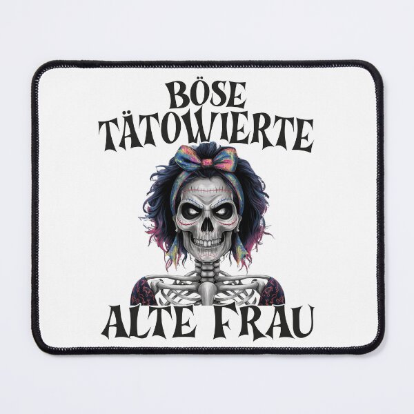 Item preview, Böse Tatowierte Alte Frau , Messy Bun Skull designed and sold by Smix Pixels.