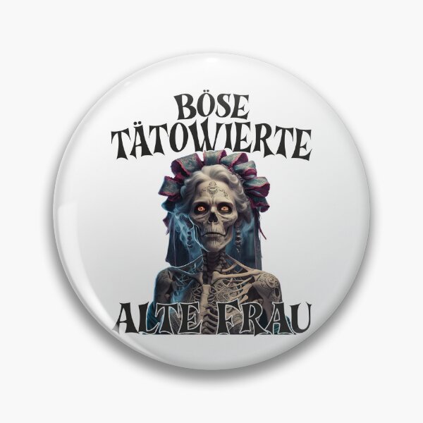 Item preview, Böse Tatowierte Alte Frau , Messy Bun Skull  designed and sold by Smix Pixels.