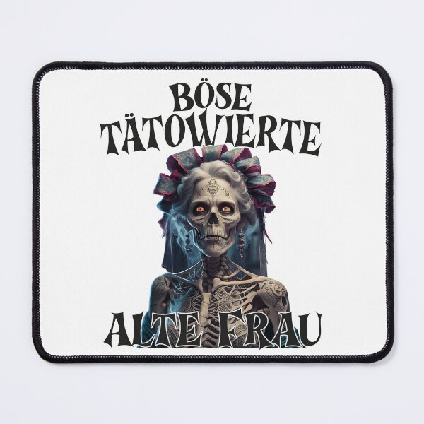 Item preview, Böse Tatowierte Alte Frau , Messy Bun Skull designed and sold by Smix Pixels.