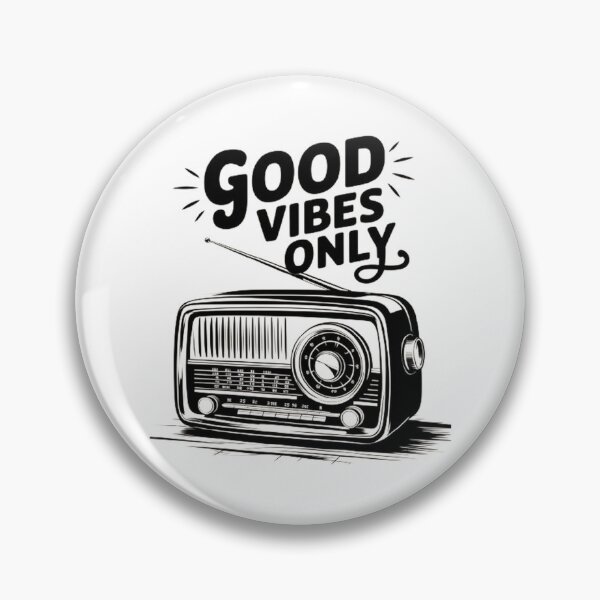 Item preview, Good Vibes Only Retro Radio T-Shirt , Vintage Orange & Cream Design designed and sold by masteryStore.