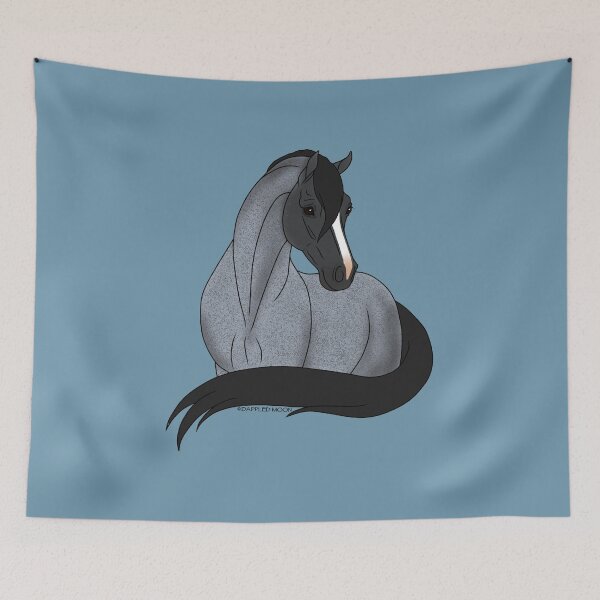 Item preview, Smiling Blue Roan Cartoon Horse designed and sold by DappledMoon.