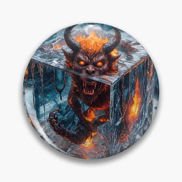 Item preview, Fiery Horned Creature Encased in Lava Glass designed and sold by koreatvtea.