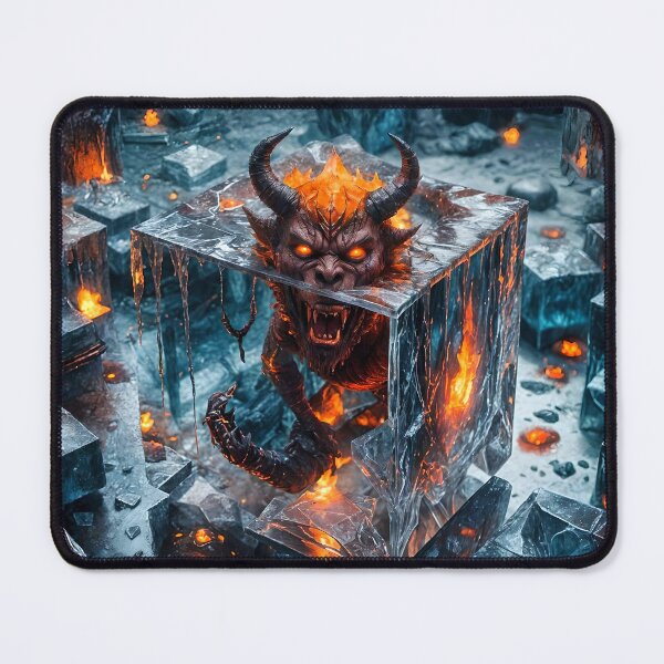 Item preview, Fiery Horned Creature Encased in Lava Glass designed and sold by koreatvtea.