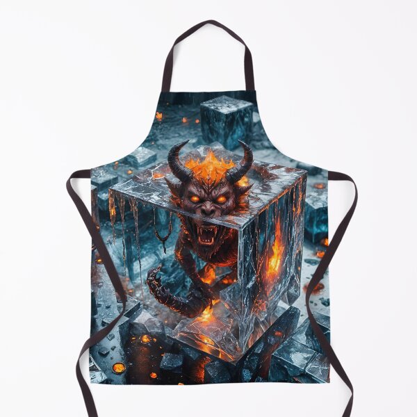 Item preview, Fiery Horned Creature Encased in Lava Glass designed and sold by koreatvtea.