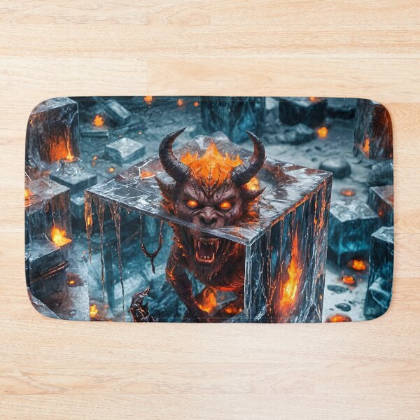 Item preview, Fiery Horned Creature Encased in Lava Glass designed and sold by koreatvtea.