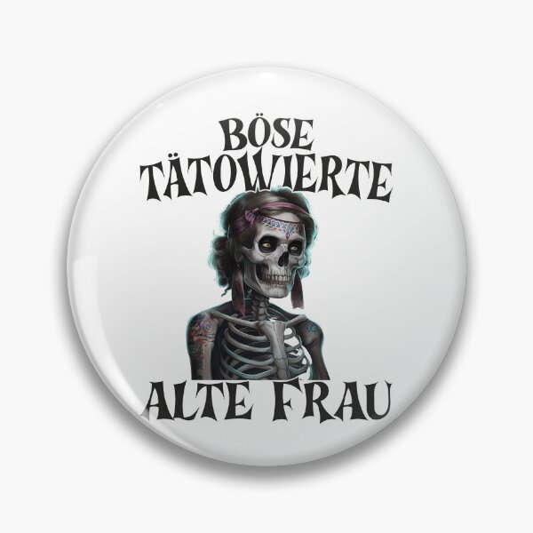 Item preview, Böse Tatowierte Alte Frau , Messy Bun Skull  designed and sold by Smix Pixels.