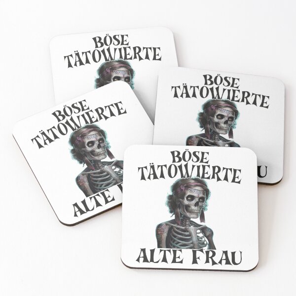 Item preview, Böse Tatowierte Alte Frau , Messy Bun Skull  designed and sold by Smix Pixels.
