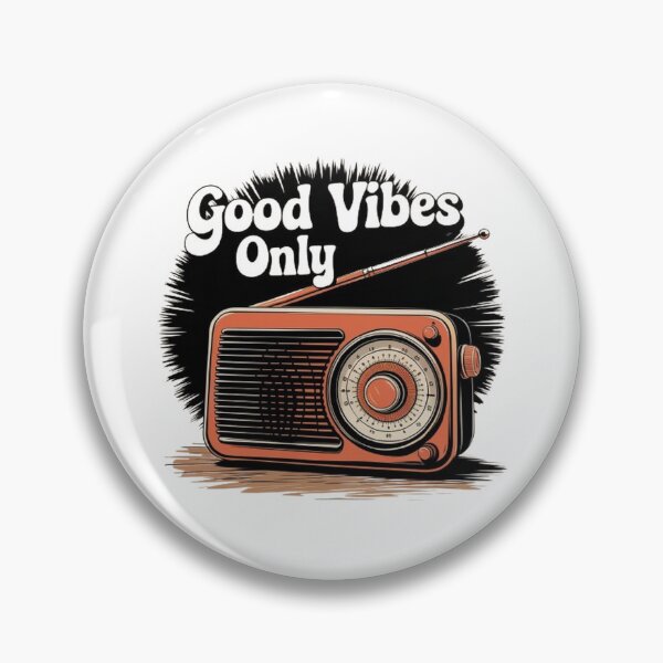 Item preview,  Good Vibes Only Retro Radio T-Shirt , Vintage Orange & Cream Design designed and sold by masteryStore.