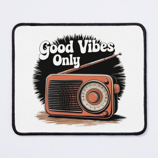 Item preview,  Good Vibes Only Retro Radio T-Shirt , Vintage Orange & Cream Design designed and sold by masteryStore.