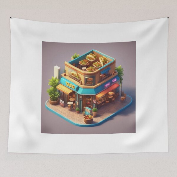Item preview, Taco Shop Building Isometric Cartoon Vector Icon Illustration designed and sold by hjian8219.