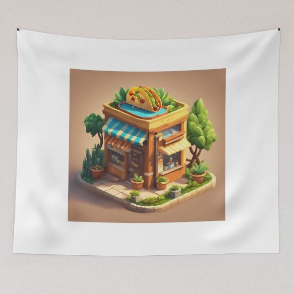 Item preview, Taco Shop Building Isometric Cartoon Vector Icon Illustration designed and sold by hjian8219.