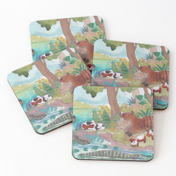 Item preview, Capybaras, Guinea pigs and alligator designed and sold by guilhernunes.