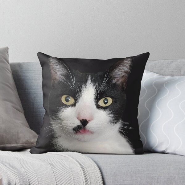 Item preview, Tuxedo Cat with Tongue Out designed and sold by WhiteSoftPetals.
