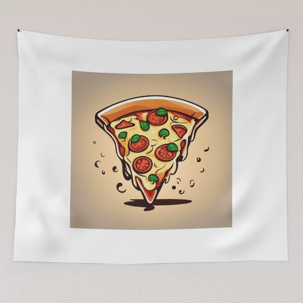 Item preview, Slice of Pizza Floating Cartoon Vector Icon Illustration designed and sold by hjian8219.
