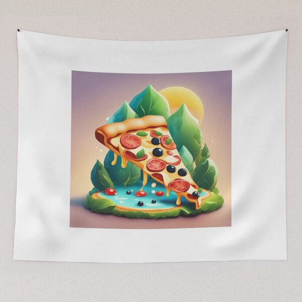 Item preview, Slice of Pizza Floating Cartoon Vector Icon Illustration designed and sold by hjian8219.